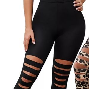 Black Ripped Workout Pants